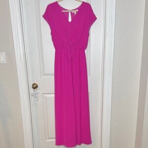 She + Sky Pink Jumpsuit with Tie Front